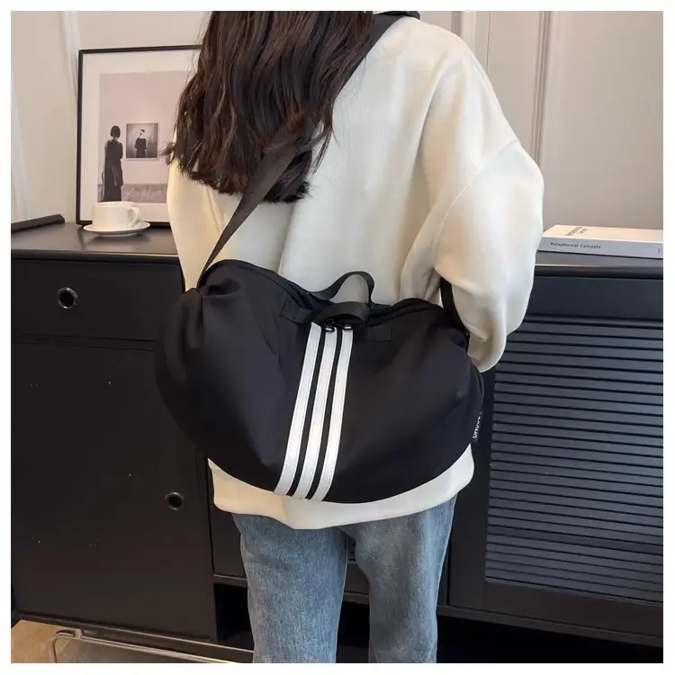 Women's Black 3-Stripes Shoulder Bag Summer Casual Travel Crossbody — feature 13