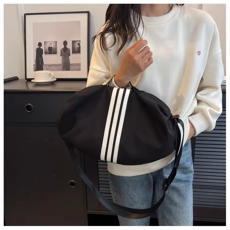 Women's Black 3-Stripes Shoulder Bag Summer Casual Travel Crossbody — feature 14