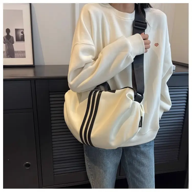 Women's Black 3-Stripes Shoulder Bag Summer Casual Travel Crossbody — feature 15