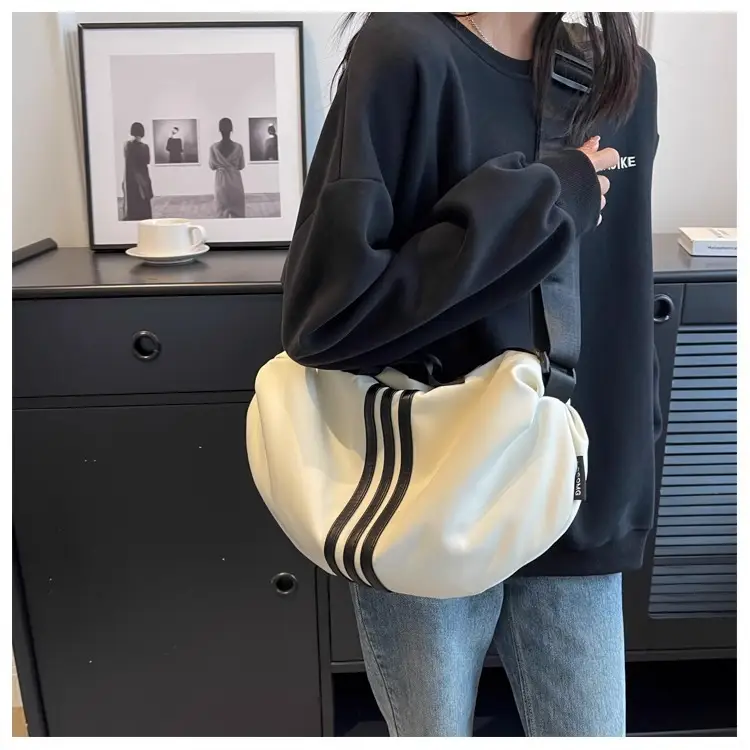 Women's Black 3-Stripes Shoulder Bag Summer Casual Travel Crossbody — feature 16