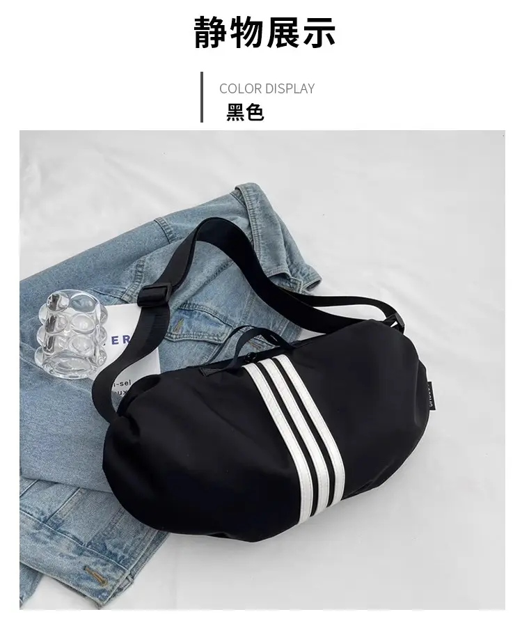 Women's Black 3-Stripes Shoulder Bag Summer Casual Travel Crossbody — feature 17