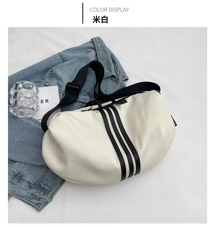 Women's Black 3-Stripes Shoulder Bag Summer Casual Travel Crossbody — feature 18