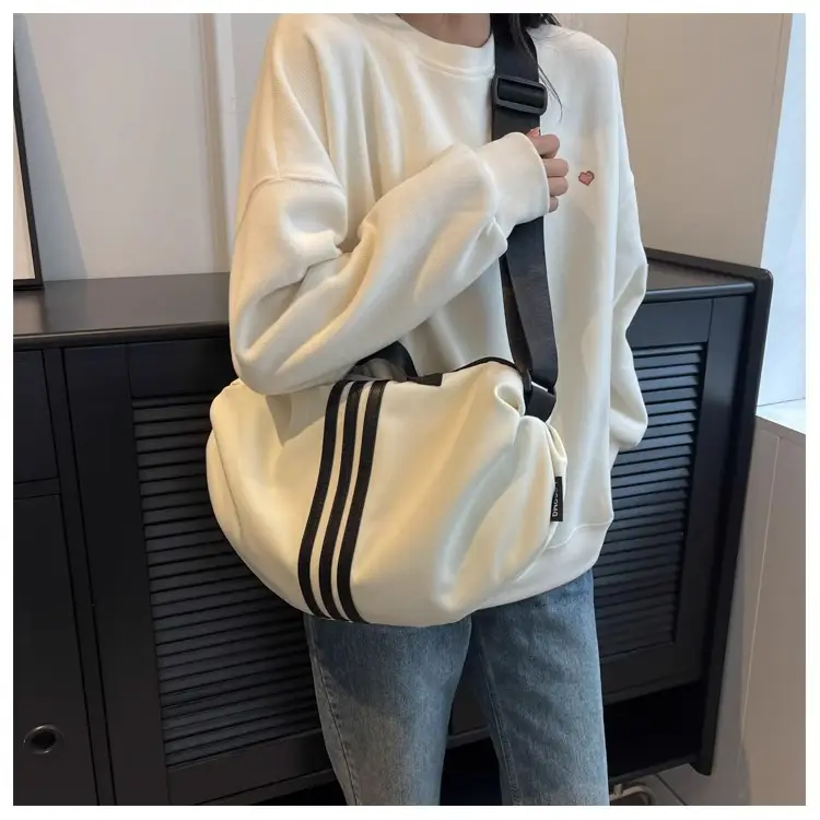 Women's Black 3-Stripes Shoulder Bag Summer Casual Travel Crossbody — feature 5