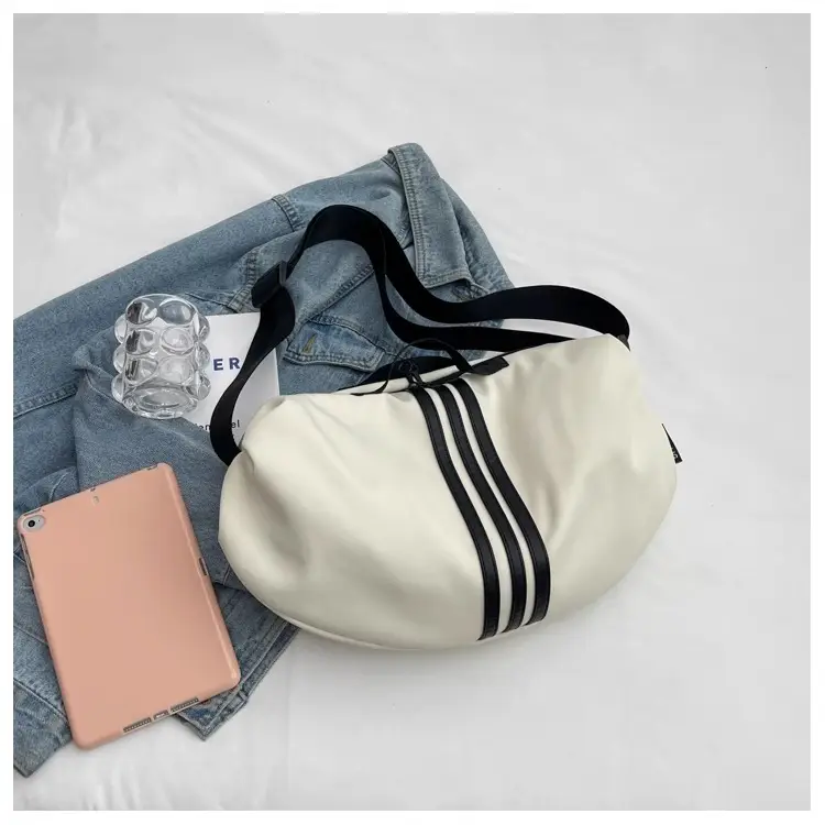 Women's Black 3-Stripes Shoulder Bag Summer Casual Travel Crossbody — feature 6