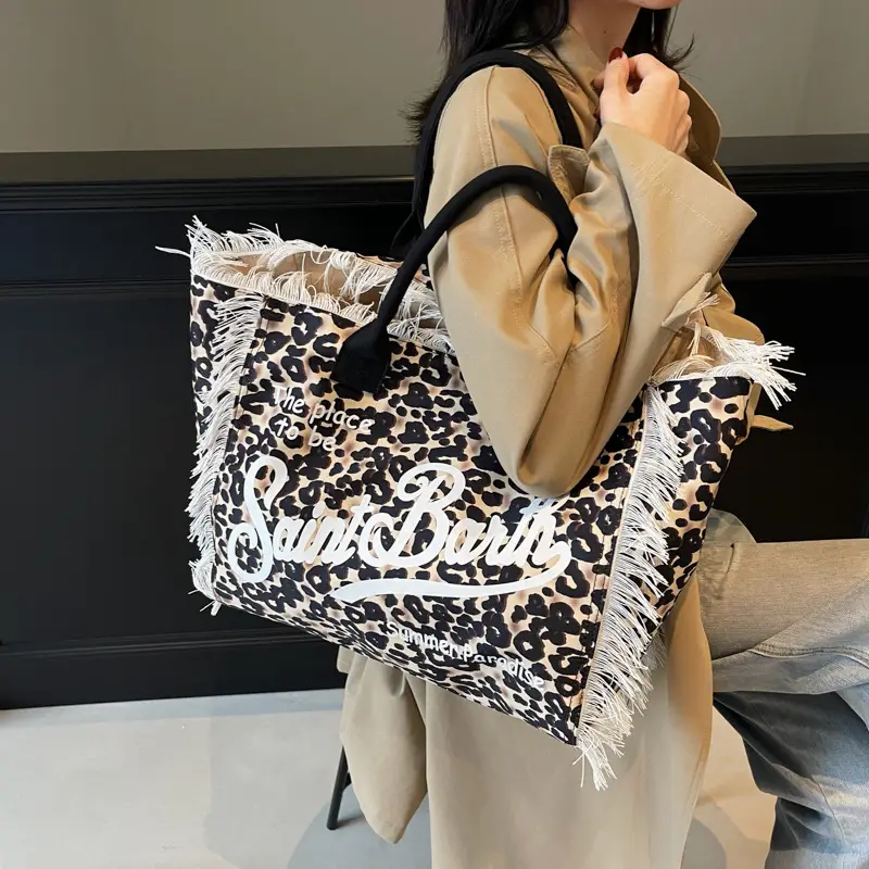 Saint Barth Printed Tassel Beach Bag for Women