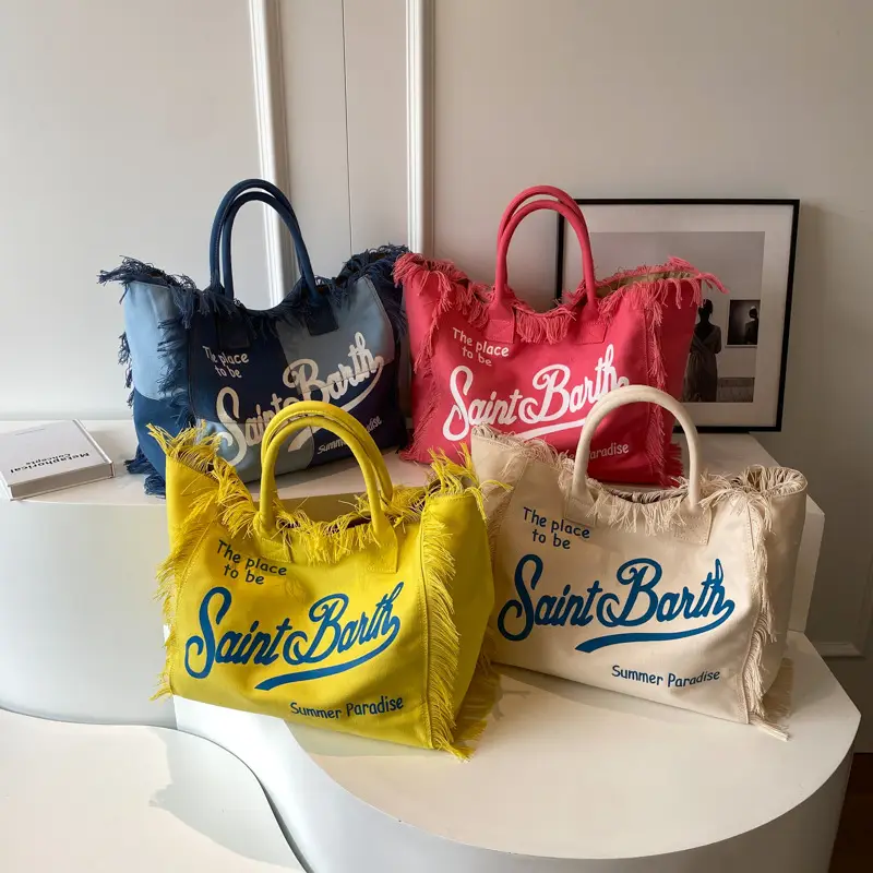 Saint Barth Printed Tassel Beach Bag for Women