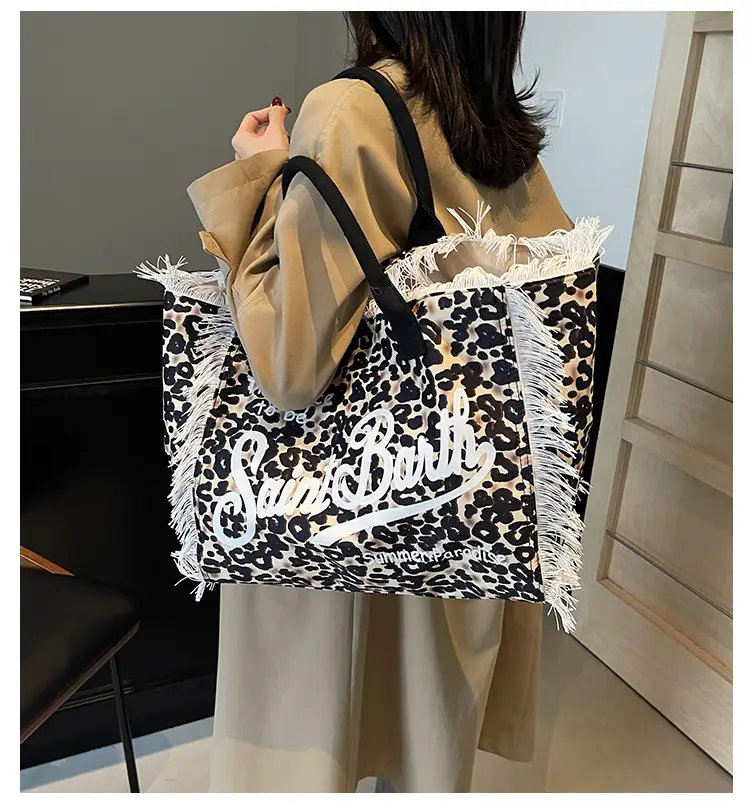 Saint Barth Printed Tassel Beach Bag for Women — feature 11