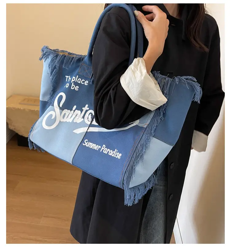 Saint Barth Printed Tassel Beach Bag for Women — feature 14