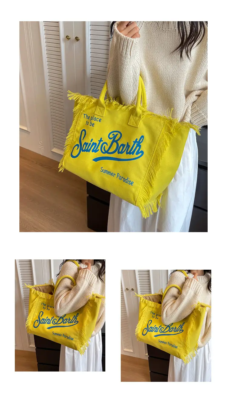 Saint Barth Printed Tassel Beach Bag for Women — feature 18
