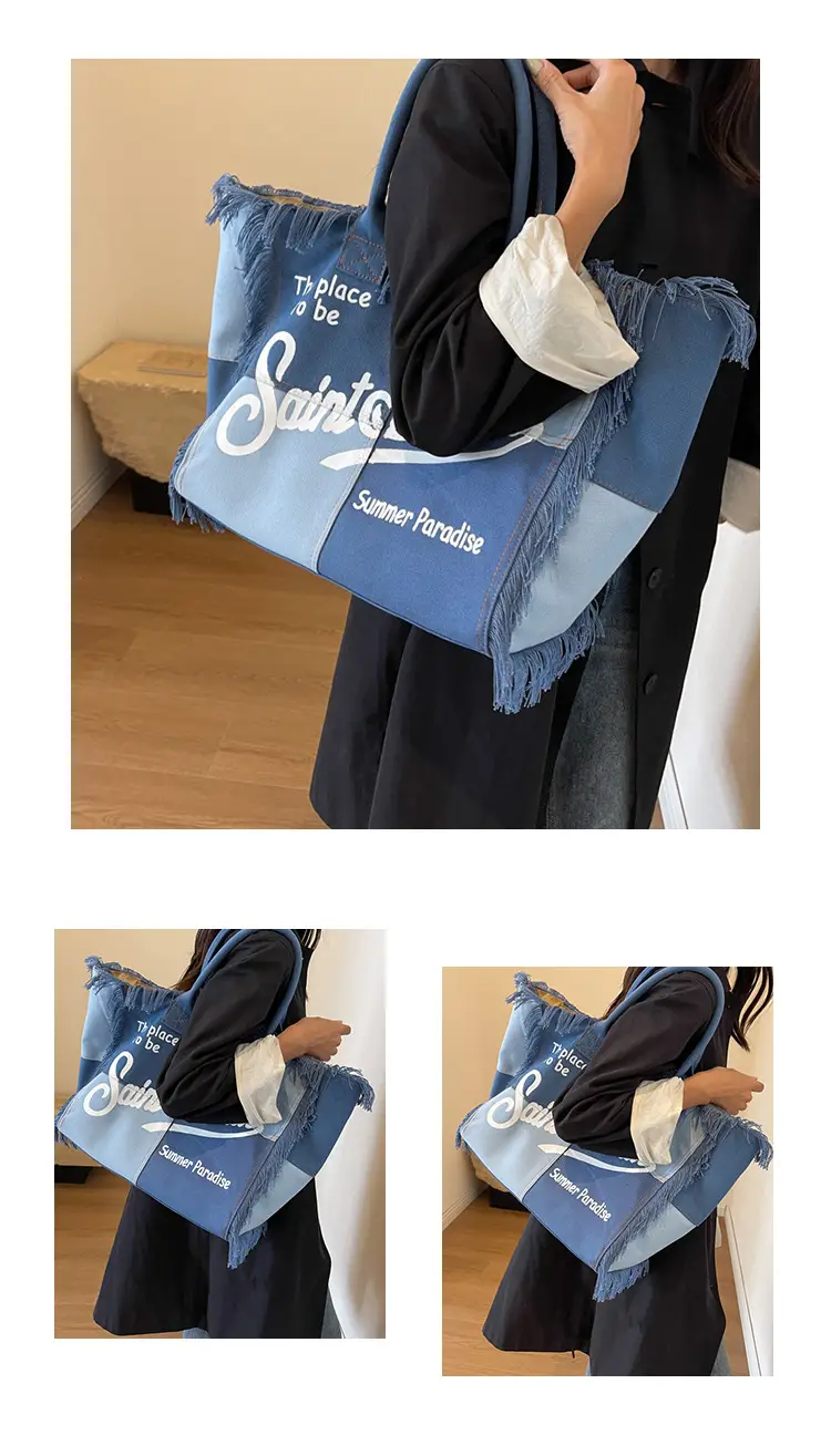 Saint Barth Printed Tassel Beach Bag for Women — feature 19
