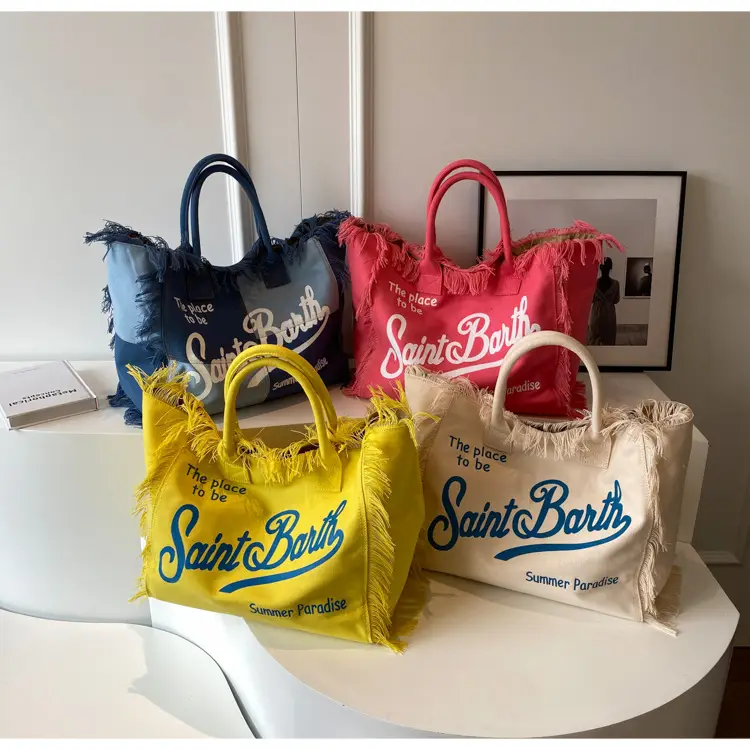 Saint Barth Printed Tassel Beach Bag for Women — feature 21