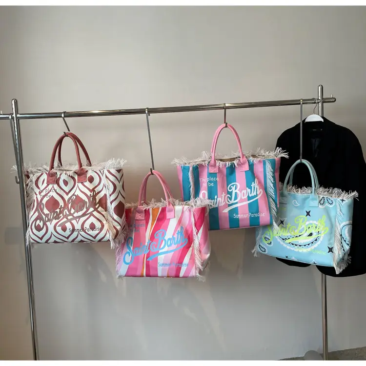 Saint Barth Printed Tassel Beach Bag for Women — feature 3