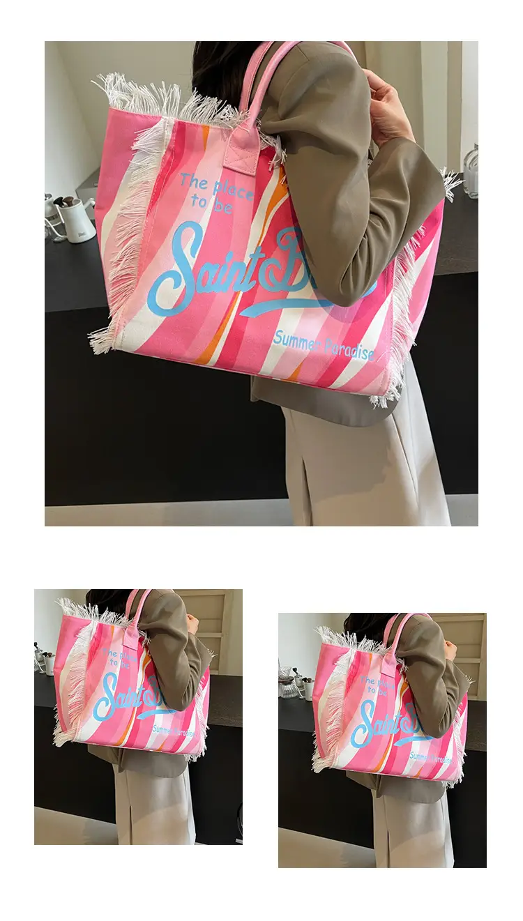 Saint Barth Printed Tassel Beach Bag for Women — feature 8