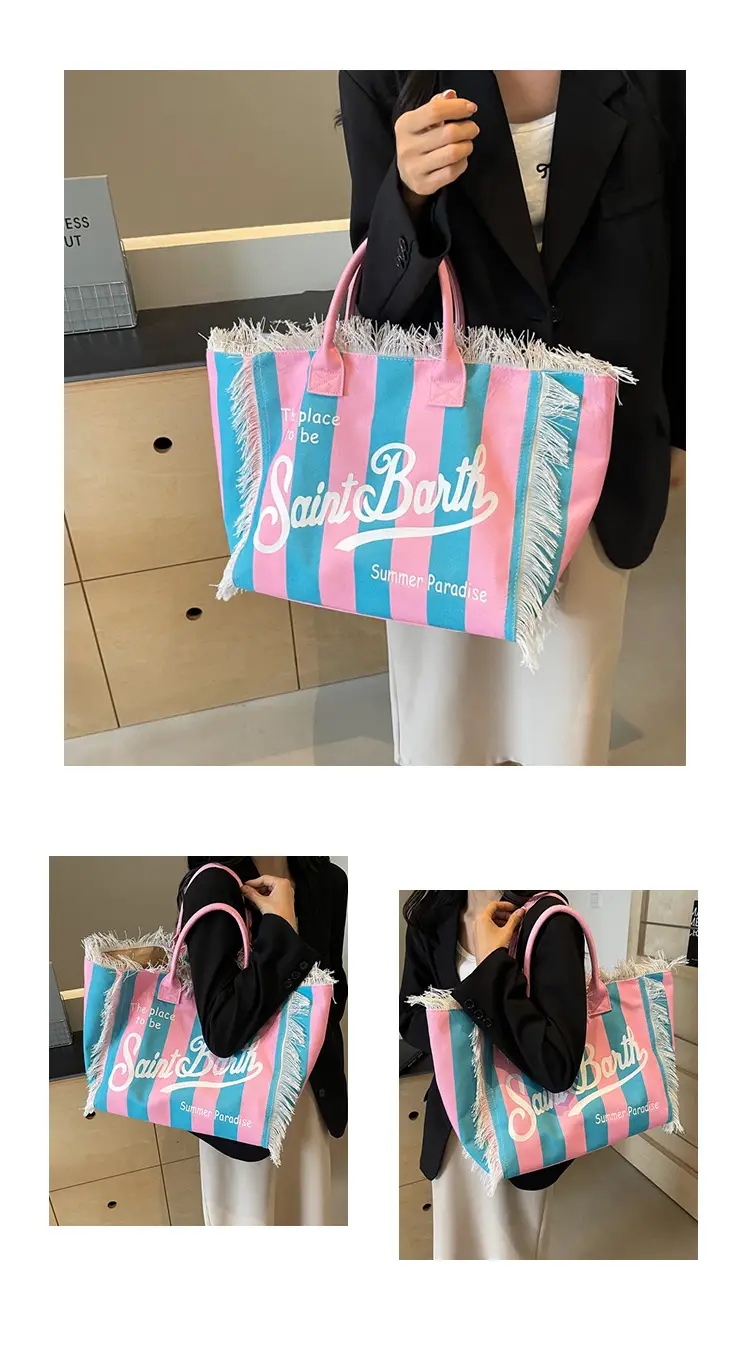 Saint Barth Printed Tassel Beach Bag for Women — feature 9