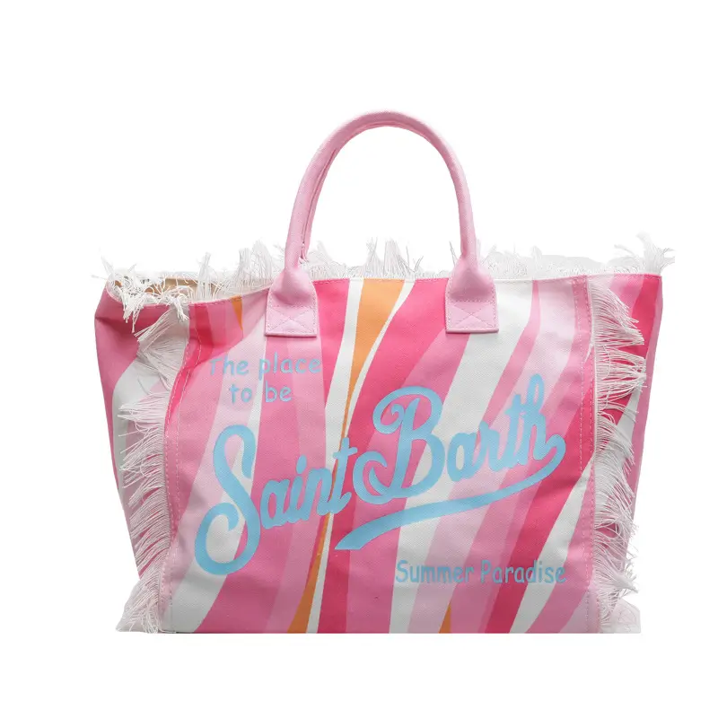 Saint Barth Printed Tassel Beach Bag for Women