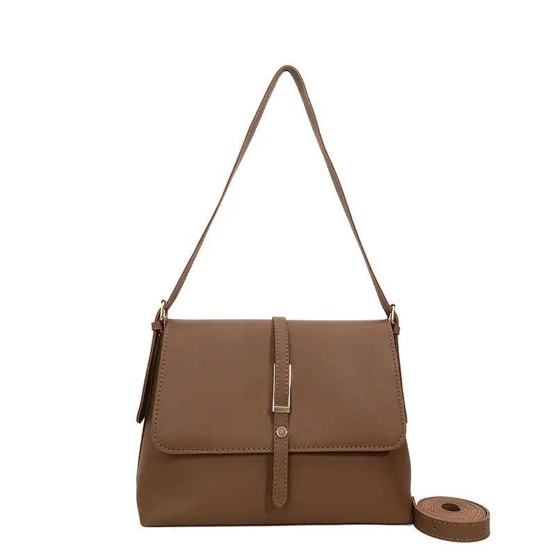 Retro Brown Leather Shoulder Bag for Women - Image 8