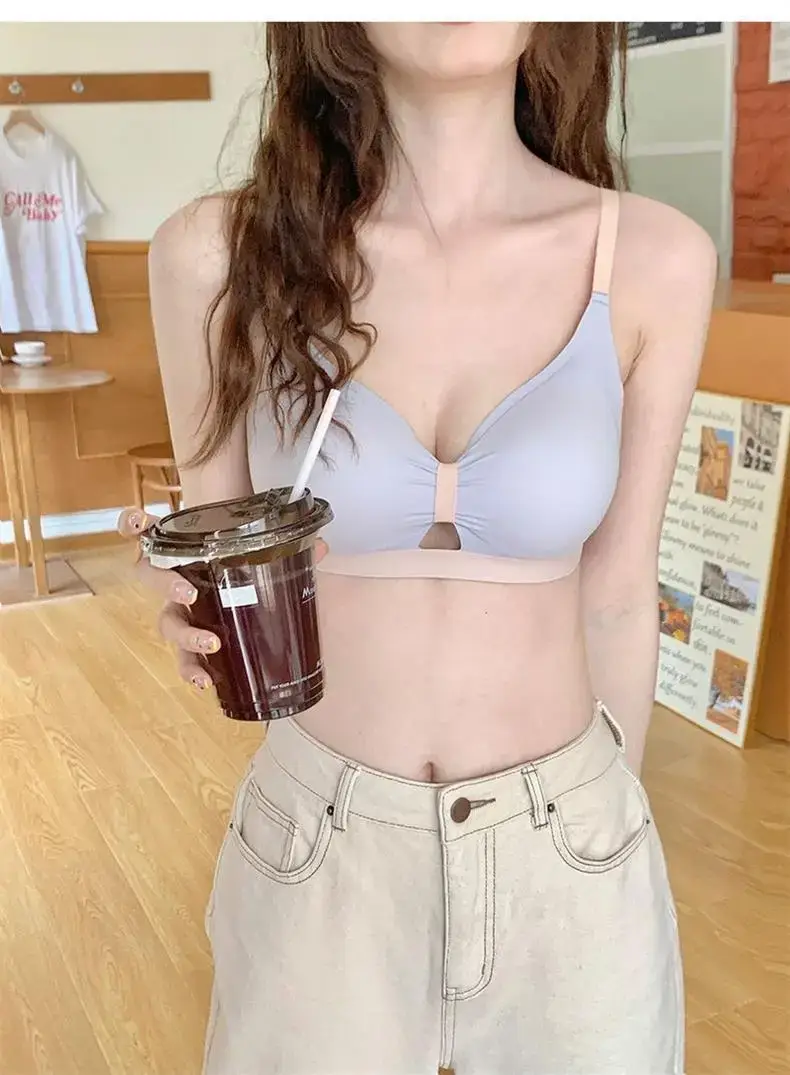 Women's Non-Cut Chest Gathering Bra Yellow — feature 17