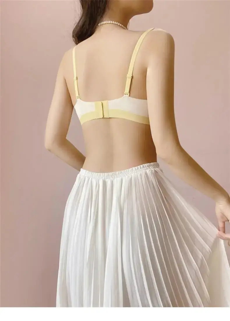 Women's Non-Cut Chest Gathering Bra Yellow — feature 25