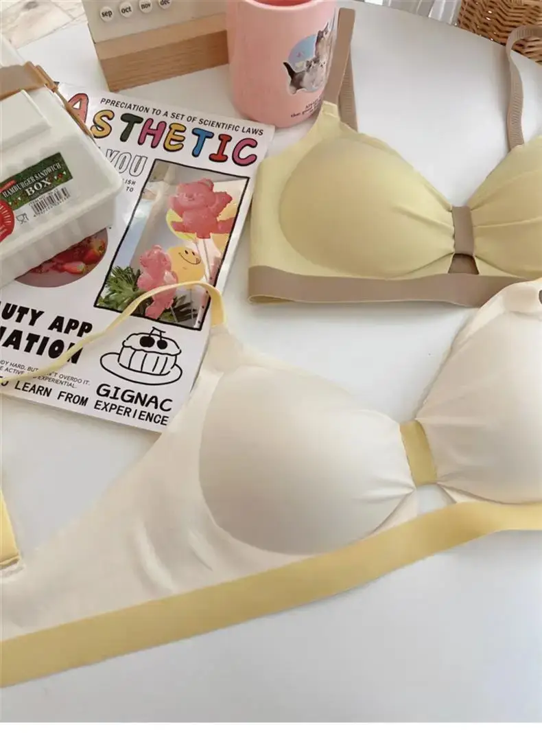 Women's Non-Cut Chest Gathering Bra Yellow — feature 26