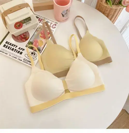 Women's Non-Cut Chest Gathering Bra Yellow — feature 28