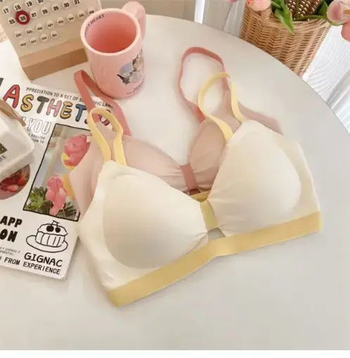 Women's Non-Cut Chest Gathering Bra Yellow — feature 30