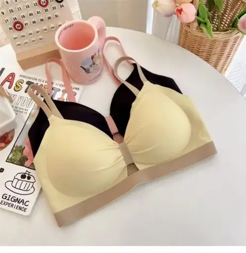 Women's Non-Cut Chest Gathering Bra Yellow — feature 31
