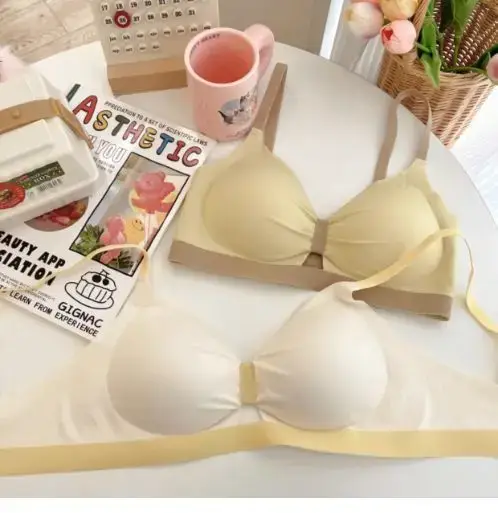 Women's Non-Cut Chest Gathering Bra Yellow — feature 32