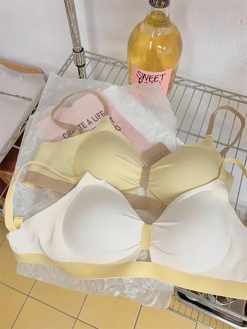 Women's Non-Cut Chest Gathering Bra Yellow — feature 7