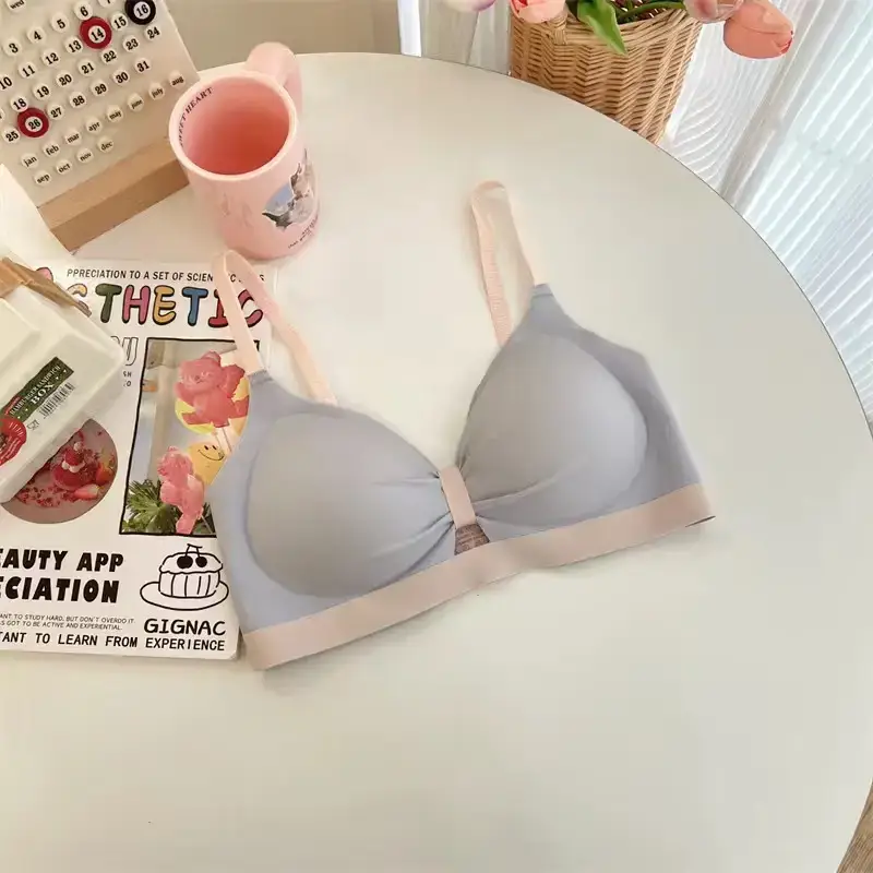 Women's Non-Cut Chest Gathering Bra Yellow - Image 3
