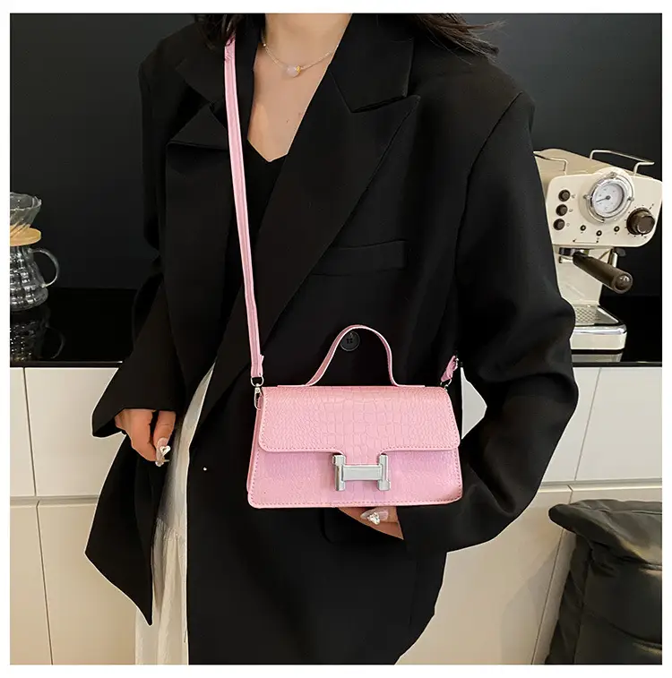 Green Croc Leather Shoulder Bag for Women — feature 16