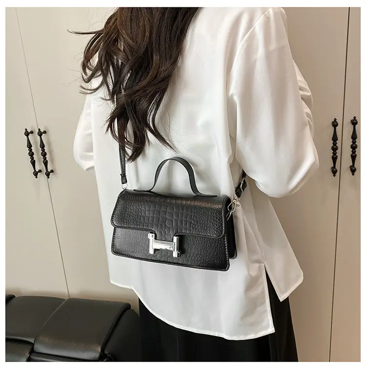 Green Croc Leather Shoulder Bag for Women — feature 21