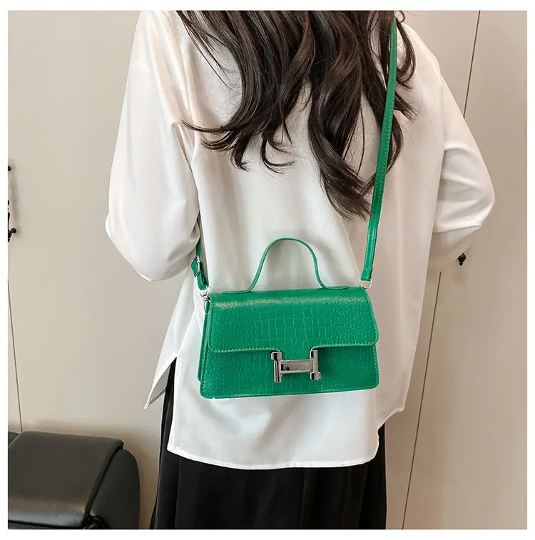 Green Croc Leather Shoulder Bag for Women — feature 23