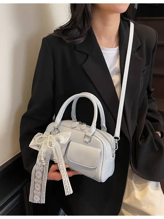 Black Cross-Border Retro Bowling Bag for Women - Image 8