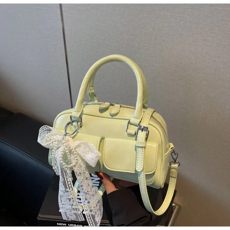 Black Cross-Border Retro Bowling Bag for Women — feature 19