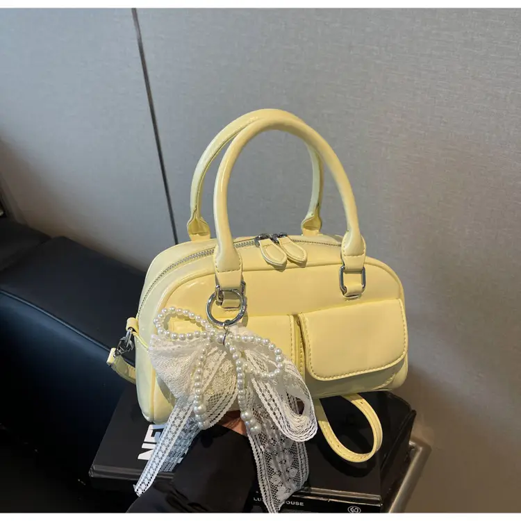 Black Cross-Border Retro Bowling Bag for Women — feature 20