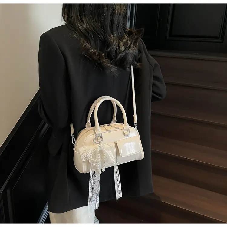 Black Cross-Border Retro Bowling Bag for Women — feature 23