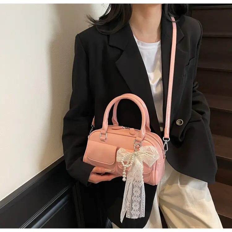 Black Cross-Border Retro Bowling Bag for Women — feature 26