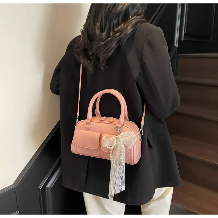 Black Cross-Border Retro Bowling Bag for Women — feature 27