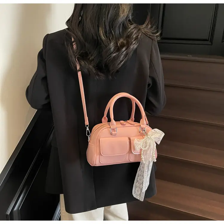 Black Cross-Border Retro Bowling Bag for Women — feature 28