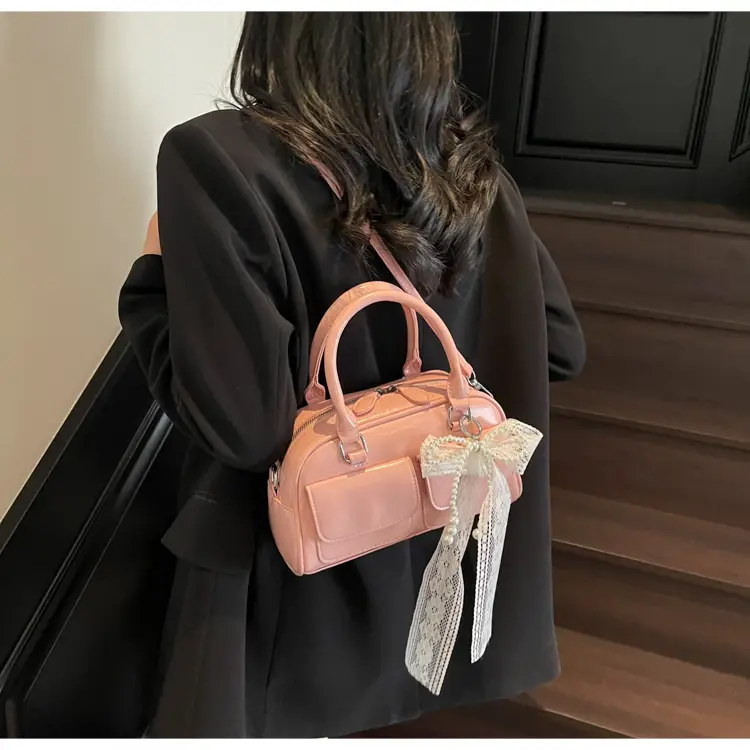 Black Cross-Border Retro Bowling Bag for Women — feature 29