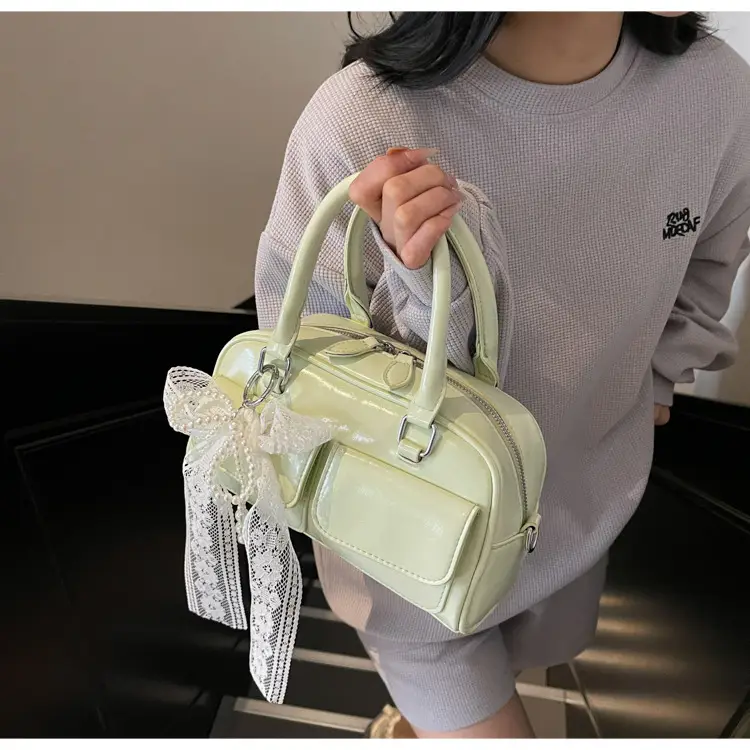 Black Cross-Border Retro Bowling Bag for Women — feature 44