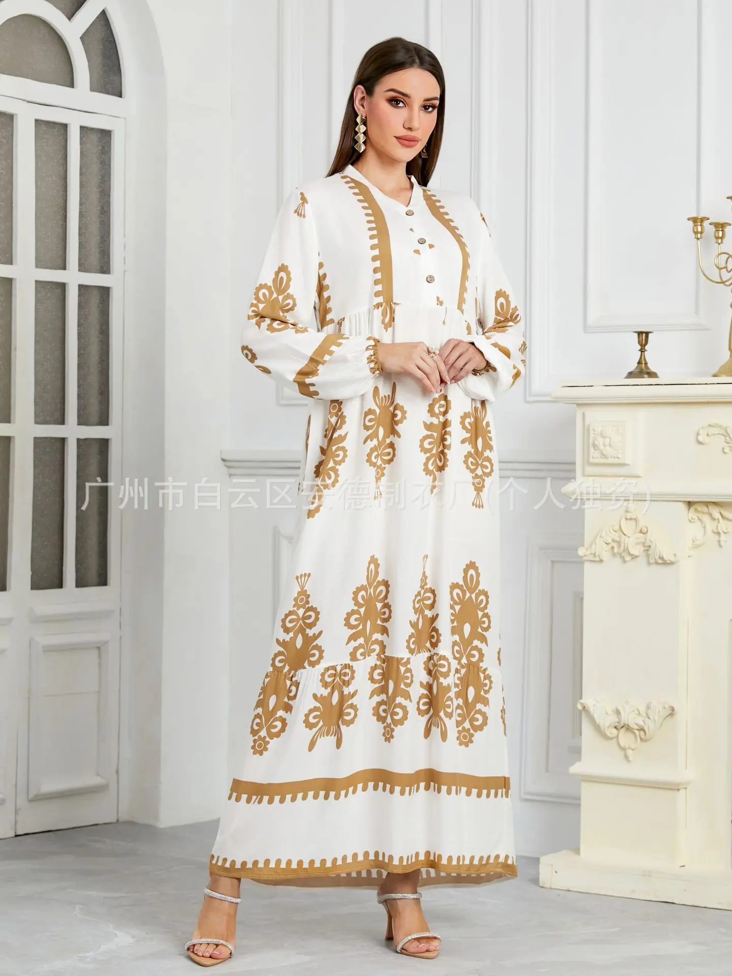 Black Musilin Robe Long Dress for Women Muslim