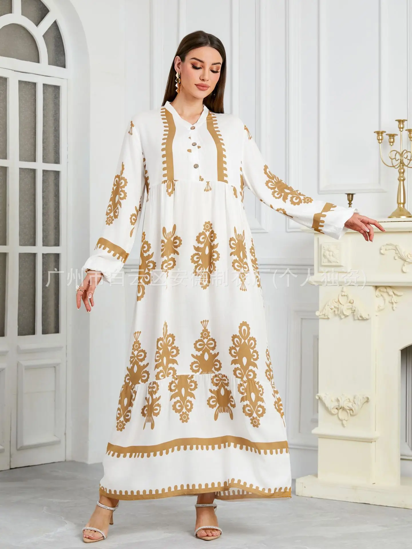 Black Musilin Robe Long Dress for Women Muslim