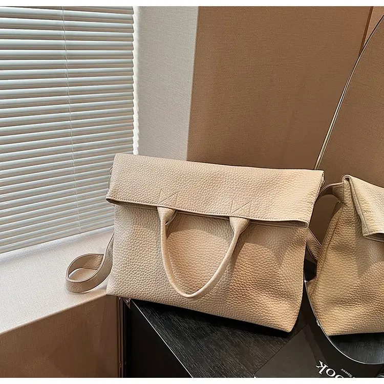 Korean Style Brown Leather Tote Bag for Women — feature 18
