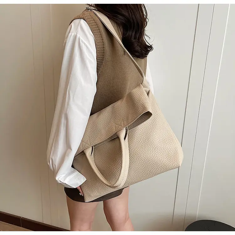 Korean Style Brown Leather Tote Bag for Women — feature 25