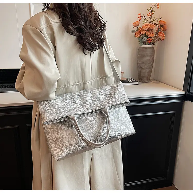 Korean Style Brown Leather Tote Bag for Women — feature 27