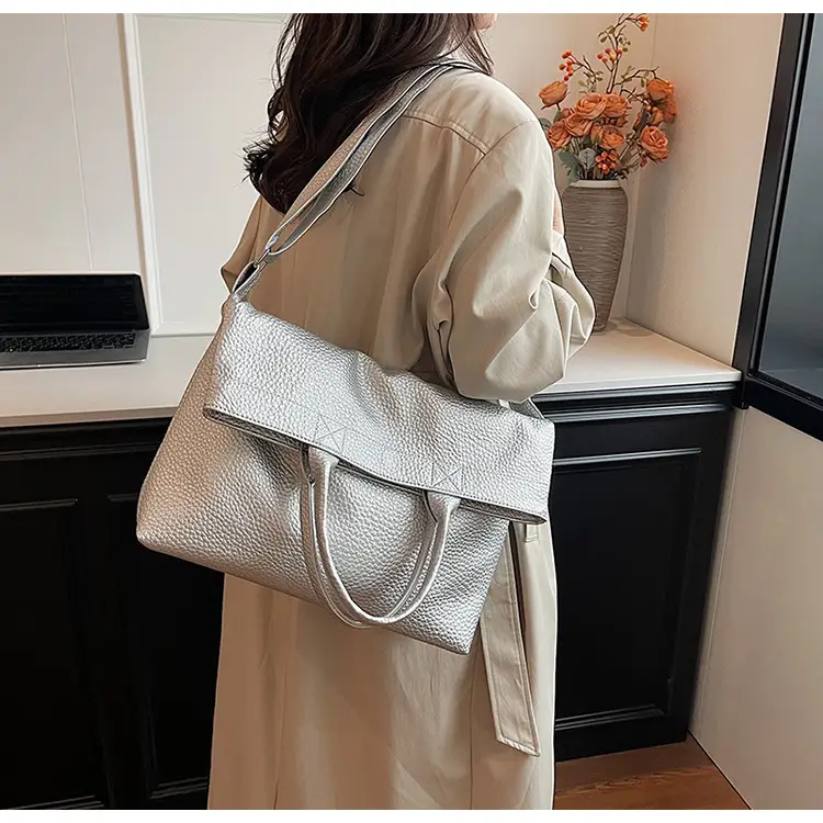 Korean Style Brown Leather Tote Bag for Women — feature 28
