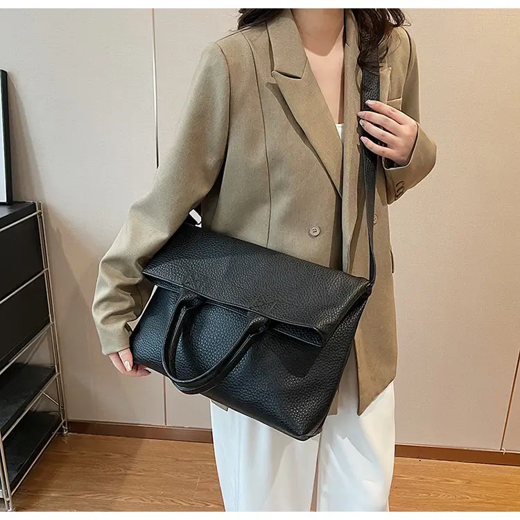 Korean Style Brown Leather Tote Bag for Women — feature 30