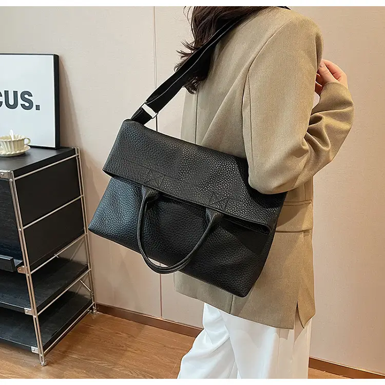 Korean Style Brown Leather Tote Bag for Women — feature 33