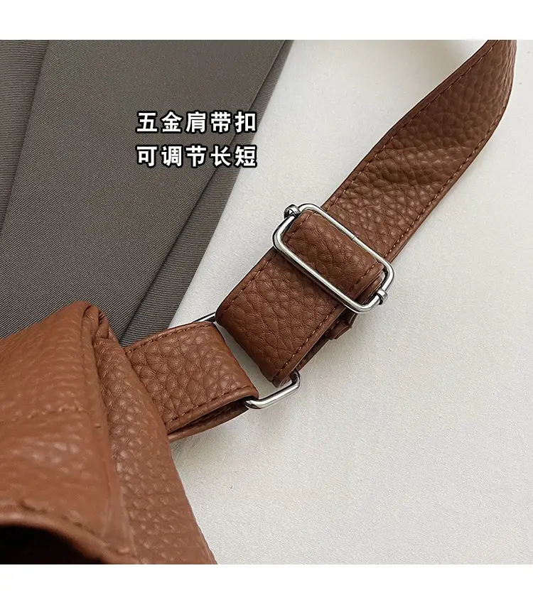 Korean Style Brown Leather Tote Bag for Women — feature 7